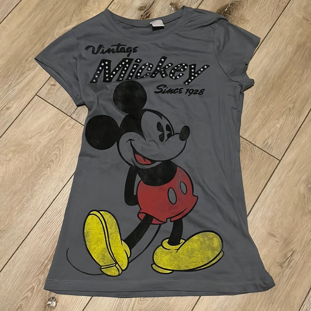 Sz L Disney Rhinestone Mickey Tee